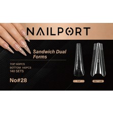 Nailport Medium Stiletto Protez Tırnak Sandwich Dual Üst Form Jel Polygel Acrygel - Akrijel ve Polijel Için Dual Form Şablon 280LI WN-DF028