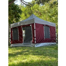 Erbil Gazebo 3x3 Kamp Çadırı Bordo – Kolay Kurulumlu Kamp Çadırı, Bahçe ve Etkinlik Çadırı