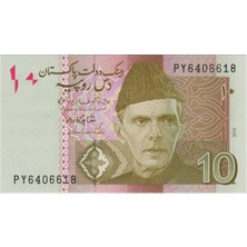 Banknoting Pakistan 10 Rupi 2010 Çil.