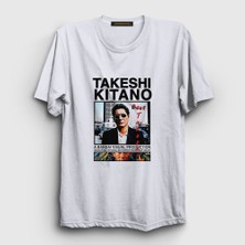 Presmono Unisex Beyaz Beat Takeshi Kitano T-Shirt