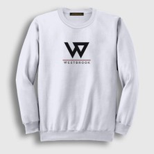 Presmono Unisex Beyaz Logo Russell Westbrook Sweatshirt