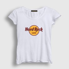 Presmono Kadın Beyaz Logo Hard Rock Cafe T-Shirt