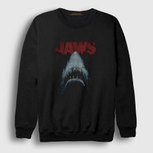 Presmono Unisex Siyah Shark Film Jaws Sweatshirt