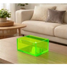 Trend Pleksi Çok Amaçlı Transparan Yeşil Pleksi Kutu (20CM x 15CM x 10CM)