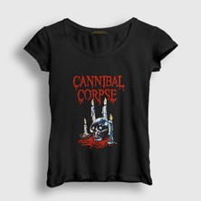 Presmono Kadın Siyah Candles Cannibal Corpse T-Shirt