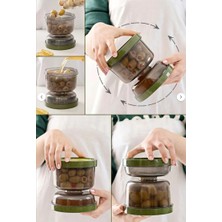 Es Dekor Kum Saati Zeytin Turşu Kabı Süzgeçli Saklama Kabı Mutfak