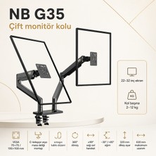Nb G35 Çift Kollu Monitör Standı 22-32" Amortisörlü