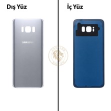 Arsking Samsung Galaxy S8 Plus Gümüş Renk Arka Kapak Arka Cam Batarya Kapağı Pil Kapağı Lazer Kesim Back Cover Galaxy S8 Plus Uyumlu