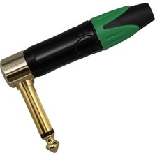 Hsc Bilişim Powermaster LTP2RC 6.3mm Mono L-Tipi Metal Gövde Gitar Altın Kaplama Jack