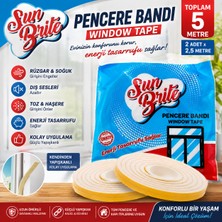 SUN BRİTE Sun Brite Pencere Bandı 2,5 Metre x 2 Adet – Toplam 5 Metre Kendinden Yapışkanlı Izolasyon Bandı