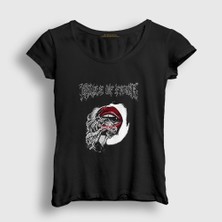 Presmono Kadın Siyah Lips Cradle Of Filth T-Shirt