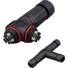 Hsc Bilişim Powermaster PM-24596 4 Pin Telli 3’lü Tip IP68 Su Geçirmez RJ45 Konnektör