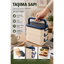 ArtMaster Mavi Beslenme Kutusu 3 Bölmeli 1 Adet 3 Bölmeli Beslenme Kabı Yemek Saklama Kabı Taşınabilir Lunch Box Okul