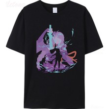 Tarzsokak Siyah Raiden Gengenshin Darbe Oyunu Anime TEES100 Yaz Unisex