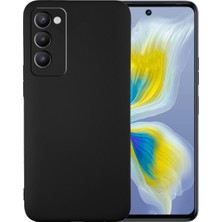 Kzy Tecno Camon 18P ile Uyumlu Kılıf Ince Sıvı Silikon Tam Koruma Yumuşak Jel Silikon Kapak - Siyah