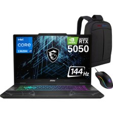 Msı Cyborg 15 B13WEKG-1096XTRNN Intel Core I7 13620H 16GB 512GB SSD RTX5050 15.6" 144Hz Fhd W11 Taşınabilir Bilgisayar - Webzone Çanta / Msi Mouse Wz1