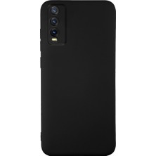 Kzy Vivo Y20S ile Uyumlu Kılıf Ince Sıvı Silikon Tam Koruma Yumuşak Jel Silikon Kapak - Siyah
