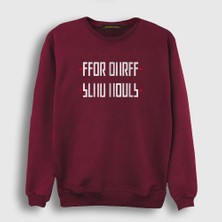 Presmono Unisex Bordo Send Nudes Katlamalı Gizli Yazılı Sweatshirt