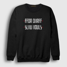 Presmono Unisex Siyah Send Nudes Katlamalı Gizli Yazılı Sweatshirt