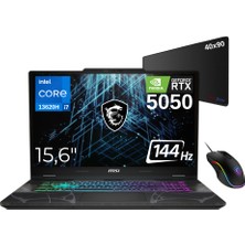Msı Cyborg 15 B13WEKG-1096XTRNN Intel Core I7 13620H 64GB 1tb SSD RTX5050 Freedos 15.6" 144Hz Fhd Taşınabilir Bilgisayar - Xl Mouse Pad / Msi Mouse WZ13