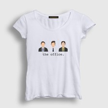 Presmono Kadın Beyaz Characters Dizi The Office T-Shirt