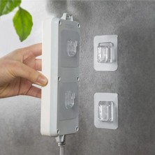 3D Sepetim 10 Adet Şeffaf Çift Taraflı Yapışkanlı Geçmeli Klips Eşya Sabitleme Askısı