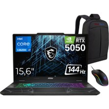 Msı Cyborg 15 B13WEKG-1096XTRNN Intel Core I7 13620H 64GB 2tb SSD RTX5050 Freedos 15.6" 144Hz Fhd Taşınabilir Bilgisayar - Webzone Çanta / Msi Mouse Wz7