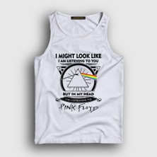 Presmono Unisex Beyaz Listening To Pink Floyd Atlet