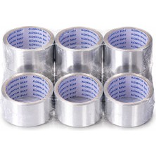 Bozkar Alüminyum Folyo Bant 48 mm x 10 Metre 6'lı Paket Isı Dayanıklı Izolasyon Sızdırmazlık Tamir Bandı