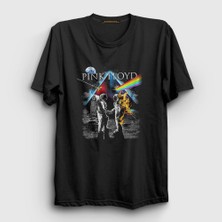 Presmono Unisex Siyah Moon V2 Pink Floyd T-Shirt