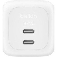 Ozka Concept Belkin Smartprotect 2 Portlu 67 W, Çift Portlu Gan Cihazı, 2 M Kablo D