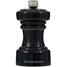 Ozka Concept Cole & Mason H233066 Hoxton Siyah Parlak Tuz Değirmeni, Aşınmayan Seramik Mekanizması, Ayarlanabili
