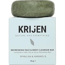 Uravas Store Krijen Canlandırıcı Etkili Spirulina &amp; Hamamelis Yüz ve Vücut Temizleme Barı 95 gr