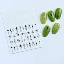 Ozka Concept Geometrik Dizayn Tırnak Sticker Tırnak Etiketi Nail JO-1068