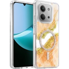Elif Asya Ceyiz Tekstil Onegif Xiaomi Redmi 15C 4g Lotus Simli Magsafe Kapak - Turuncu