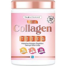 Uravas Store All In Collagen 30 Servis Aromasız Hidrolize Kolajen Peptitleri Tip 1 Tip 2 Tip 3 Tip 5 Tip 10 Akasya Gamı Yumurta Kabuğu Zarı Bromelain Hyaluronik Asit Vitamin C Magnezyum