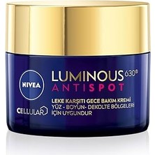 Uravas Store LUMINOUS630 Leke Karşıtı Gece Yüz Bakım Kremi 50ML,NEMLENDIRICI,HYALURONIK Asit,thiamidol,tüm Cilt ve Leke Tipleri