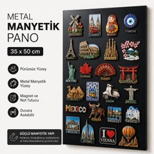 Palamar Siyah Metal Manyetik Pano 35X50 cm | Mıknatıslı Duvar Panosu, Not ve Anı Panosu, Dekoratif Fotoğraf Panosu