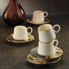 Ozka Concept Sandro Moreno 1453 Tropikal Yüzük Gold 12 Parça Altı Kişilik Kahve Fincan Takımı 90 ml