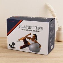 Popüler Sepet Pilates Topu 60 cm - Renkli Çizgili Plastik