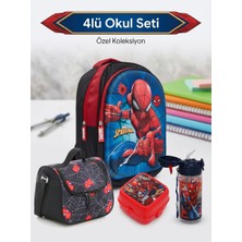 Marvel Spider-Man 3D Kabartmalı Ilkokul Çantası Seti Okul Çantası + Beslenme Çantası + Suluk + Beslenme Kabı 4lü Set