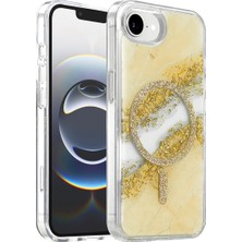 Elif Asya Ceyiz Tekstil Onegif Apple iPhone 17E Lotus Simli Magsafe Kapak - Gümüş