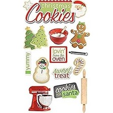 Uravas Store Kağıt Ev Üretimi Noel Kurabiyeleri 3D Çıkartma, Kağıt, Çok Renkli, 22,4 x 12 x 0,5 cm
