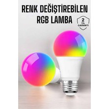 Elif Asya Ceyiz Tekstil Renk Değiştirebilen Rgb Işıklı LED Ampul A+Enerji 10 Watt LED Işık