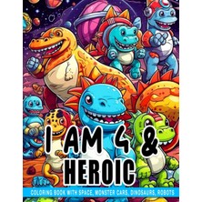 Ozka Concept Independently Published I Am 4 & Heroic Coloring Book With Space, Cars, Dinosaurs, Robots: