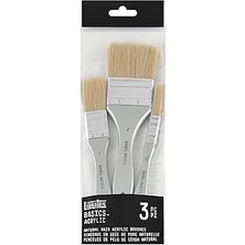 Uravas Store Liquitex 3699370 Fırça Seti, Akrilik Boya Için, 3 Düz Fırça 1/2", 1" ve 2" Kısa Saplı, Uzun Ömürlü, Sağlam ve Şeklini Koruyan