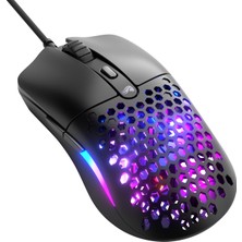 Ozka Concept Glorious Model O Eternal Rgb Kablolu Mouse - 55G Ağırlık - Rgb - 6 Tuş - 12.000 Dpı - Siyah