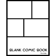Ozka Concept Independently Published Blank Comic Book For Kids: Includes Cut-Out Clip Arts, Black (Midnight) Bac