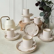 Uravas Store Keramika Bronze Bloom Nordic Kahve Takımı 12 Parça 6 Kişilik 22928-29