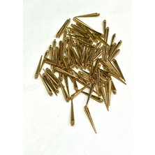 Metalize Dikme Uzun Konik Süs / Delikli Sallantı Trok Süs / 3,5 cm - 50 Adet